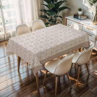 Nappe carrée minimaliste RNPT en PVC blanc cassé, nappe à carreaux anti-taches pour anniversaire, cuisine, salle à manger