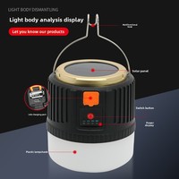 Ampoule de tente extérieure Bbq randonnée lanterne de secours portable lampe solaire éclairage de camping rechargeable