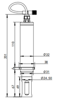Sensor de Oxígeno Disuelto Óptico Digital RS485 Modbus, Método de Fluorescencia, Sensor DO IP68 para Monitoreo de Agua en Acuicultura