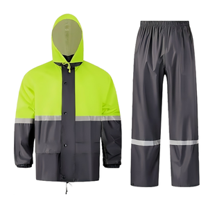 Combinaison <span class=keywords><strong>de</strong></span> <span class=keywords><strong>pluie</strong></span> en polyester personnalisée, imperméable, réfléchissante, veste <span class=keywords><strong>de</strong></span> sécurité <span class=keywords><strong>pour</strong></span> le travail, la pêche ou la randonnée, style classique, imperméable - Product Image 2