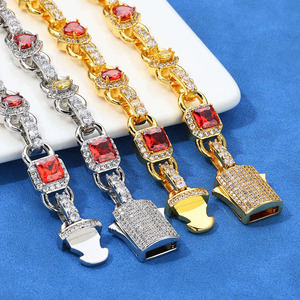High End Bespoke Multicolor Moissanite Chain Necklace 925 Silver Hip Hop Bling Iced Out Jewelry VVS <b>Stones</b> Pass Tester - Product Image 5