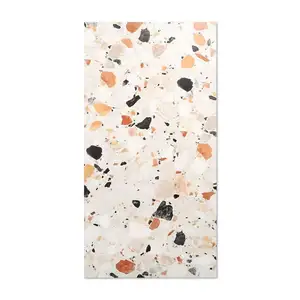 Piastrelle decorative per bagno design del pavimento in ceramica di colore di lusso terrazzo 1200x600 piastrelle bianche e grigie