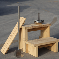 Hochwertiger Hachii Spa 2-Personen-Holzofen-Außenpool mit tollem Infinity-Design, traditionell, freistehend, rechteckig, einfach aufzubauen