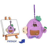 Porte-clés personnalisé en peluche ultra douce avec rembourrage en polyester et coton PP, fonction réconfortante, doublure en maille