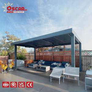 Techo de Aluminio <span class=keywords><strong>para</strong></span> Exteriores con <span class=keywords><strong>Lona</strong></span> y Cortina, Sistema de Sombra <span class=keywords><strong>para</strong></span> Jardín, Patio, Balcón, Pérgola - Product Image 1