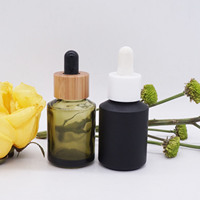 Sérum compte-gouttes avec couvercle en bois foncé, bouteille, vert Olive ou noir, 30 ml, livraison gratuite