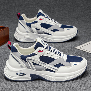 Chaussures pour hommes 2026 Nouvelle collection été, bout rond, laçage frontal, maille respirante, chaussures de course à semelle épaisse pour étudiants - Product Image 3