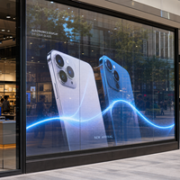 Écran LED transparent haute transparence pour vitrine de magasin d'électronique, affichage LED sur verre