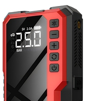 Démarreur de voiture portable X49 12V avec compresseur d'air 2000A 6400mAh, booster d'urgence à affichage numérique pour camion/moto/voiture