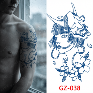 <span class=keywords><strong>Tatuajes</strong></span> Temporales Realistas a Prueba <span class=keywords><strong>de</strong></span> Agua para Hombres y <span class=keywords><strong>Mujeres</strong></span>, Color Azul Oscuro, Larga Duración <span class=keywords><strong>de</strong></span> 2 Semanas, para Cuerpo y Rostro - Product Image 6