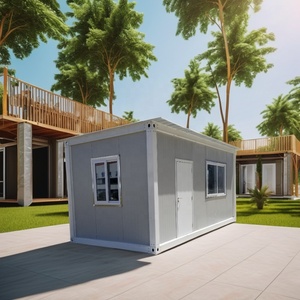 Casa de acero prefabricada de la Oficina del contenedor desmontable hecha del panel de bocadillo para el uso al aire libre - Product Image 1