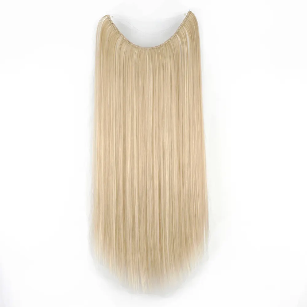 Extensions de cheveux humains Remy lisses, 16-24 pouces, Machine, ligne de poisson Invisible, postiches