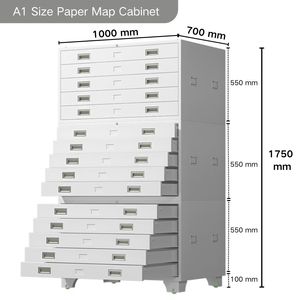 Thép hiện đại A1 Kích thước giấy lớn bản vẽ bản đồ phẳng tập tin 5-ngăn kéo tủ ngực cho nghệ thuật văn phòng kiến trúc tầng kế hoạch thiết kế - Product Image 4