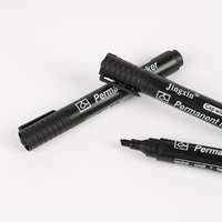 Marqueurs permanents étanches noirs étanches pour stylos marqueurs d'écriture de tableau blanc de Style sec de bureau d'école avec pointe de brosse oblique