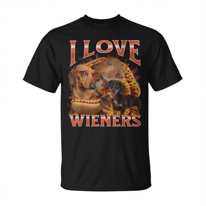 Camiseta gráfica I Love Wieners Dachshund, color negro, talla grande - Product Image 2