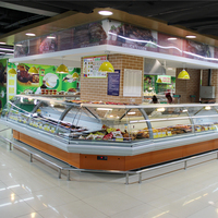 Vitrine réfrigérée pour viande de supermarché, comptoir réfrigéré pour charcuterie, réfrigérateur pour viande de porc fraîche
