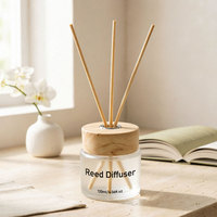 Diffuseur à bâtonnets en verre dépoli 120 ml, huile parfumée d'aromathérapie naturelle au rotin, parfum d'ambiance pour salon, chambre et bureau