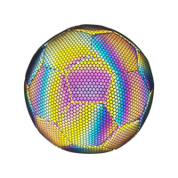 Holografischer reflektierender Fußball, Größe 5, reflektierender, leuchtender Ball für Nachtspiele und Training, strapazierfähiges PU-Leder, cool