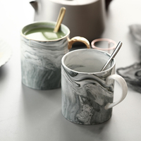 Mug à thé en céramique rose de style nordique moderne, motif marbré, design personnalisé, mugs en porcelaine