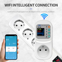 Enchufe inteligente TOMZN TOSVA-16LW Francia WIFI TUYA con medidor de voltaje, corriente y fugas, CA 110V 220V ajustable de 1-16A con temporizador y medición PE.