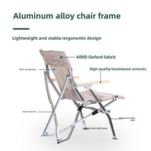 Sedia Pieghevole <span class=keywords><strong>da</strong></span> Esterno in Lega di Alluminio dal Design Moderno - Portatile per Campeggio, Pesca, Spiaggia, Picnic <span class=keywords><strong>e</strong></span> <span class=keywords><strong>Giardino</strong></span> - Product Image 2