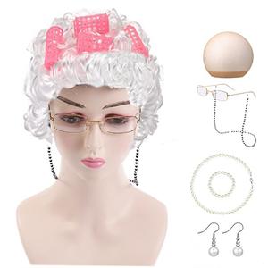7 unids/set abuela anciana vestido conjunto abuela <span class=keywords><strong>disfraz</strong></span> peluca adulto chico Halloween mascarada Cosplay fiesta <span class=keywords><strong>bruja</strong></span> decoración evento - Product Image 3