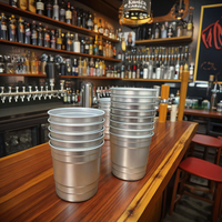 Tasses en aluminium Offre Spéciale réutilisables de 12oz 16oz jetables pour la fête de camping en plein air boisson de jus de bière boissons froides avec couvercles