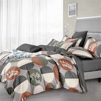 Ensemble de draps plats à motif géométrique de style récent Ensemble de draps de lit et housses de couette en polyester imprimé