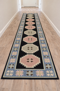 Alfombra de Pasillo Hecha a Mano Estilo Oushak Vintage, Diseño Persa Clásico, Patrón Geométrico Tejido para Decoración de Sala de Estar, 9x12 para Adolescentes - Product Image 2