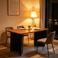 Table à manger rectangulaire en bois massif de frêne de style moderne du milieu du siècle, ensemble table et chaises, meubles de salle à manger