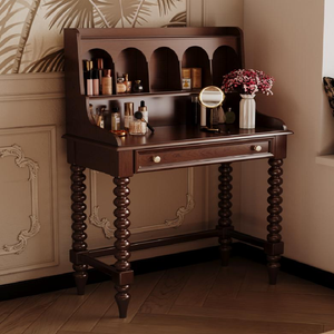 طاولة زينة عتيقة بتصميم نورديك مع مرآة للمكياج للمنزل وغرفة النوم والحمام وغرفة المعيشة والفنادق بتصميم عصري - Product Image 1