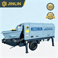 Pompe à béton diesel JINLIN, capacité de transport verticale de 120 m/horizontale de 400 m, haute efficacité, couleur jaune, pour la construction
