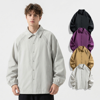 Vestes Coach en Polyester pour Hommes au Design Ample et Élégant avec Logo Personnalisé, Col Revers, Vestes de Printemps Unisexe, Coupe-Vent