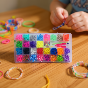 Kit per Creazioni Artigianali con 1200 Pezzi, 29 Colori, 32 Scomparti, Forniture per Realizzazione Braccialetti - Product Image 2