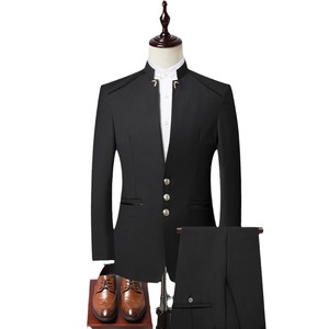 <span class=keywords><strong>Costume</strong></span> Homme 2 Pièces : Veste et Pantalon, Coupe Slim, Couleur Unie, Col Montant, Idéal <span class=keywords><strong>Mariage</strong></span>, Affaires et Soirées - Product Image 1