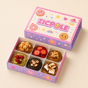 Caja <span class=keywords><strong>de</strong></span> Regalo para 6 Galletas Personalizada con Compartimentos Individuales con Ventana, Caja para Llevar Postres <span class=keywords><strong>de</strong></span> Panadería con Divisores e Insertos - Product Image 6