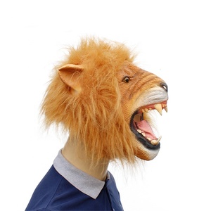 Vente en gros personnalisé Animal Lion pleine tête Cosplay Latex masques de fête Halloween <span class=keywords><strong>horreur</strong></span> tête de Lion masques de fête - Product Image 2