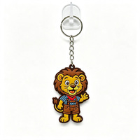 Llavero de PVC con Mascota de León de Dibujos Animados Personalizado al por Mayor, Figura de Goma Suave con Personaje de Marca OEM, Disfraz Bávaro, Anillo para Llaves, Regalo a Granel