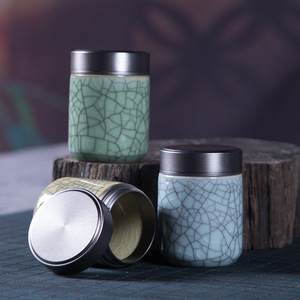 Chinese <span class=keywords><strong>Ceramic</strong></span> Stash <span class=keywords><strong>Jar</strong></span> Luftdicht, geruchs neutral Tabak Aufbewahrung koffer Luft versiegelung Porzellan Kaffee Tee Zucker dose Kanister glas - Product Image 3