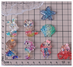 Miniature kawaii sirène flatback résine cabochon princesse canard licorne dessin animé slime charme pour bijoux coque de téléphone autocollant de chaussure - Product Image 2