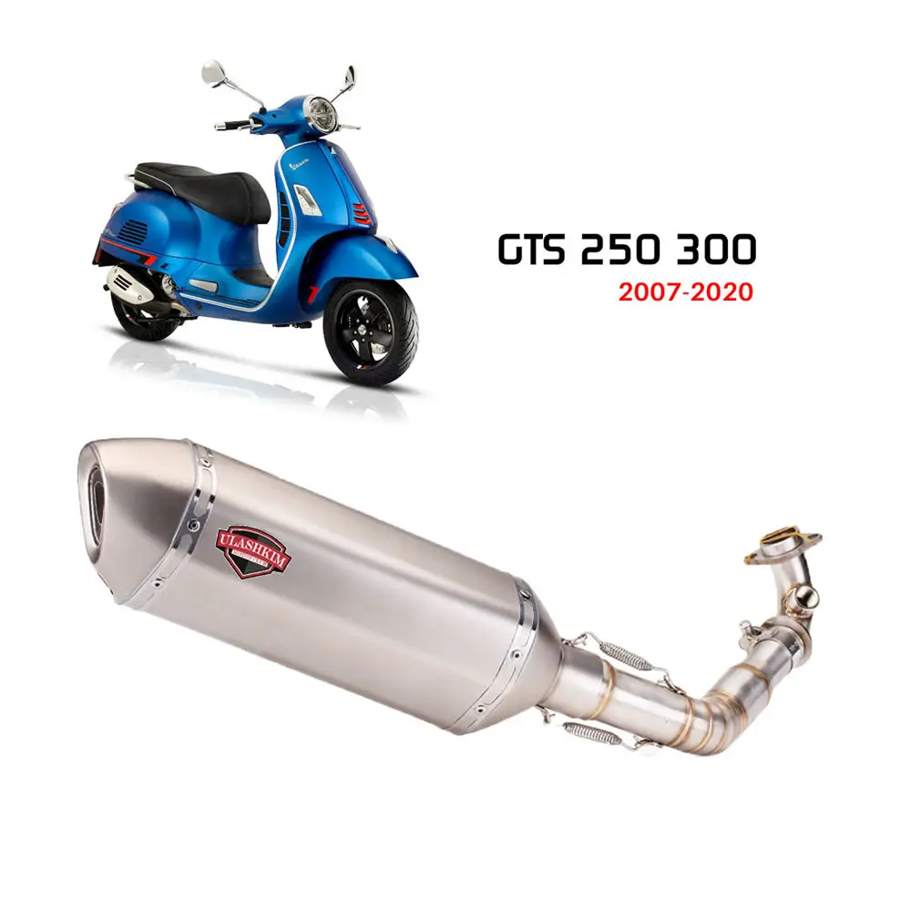 Motorrad-Slip-On-Auspuff für Vespa Gts250 GTS300 2007-2020 GTS 250 300 Vollsystem-Auspuffrohr schall dämpfer