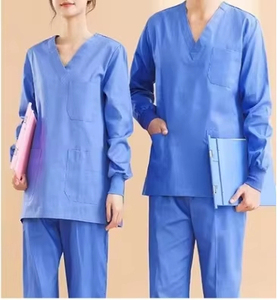 ชุดยูนิฟอร์มพยาบาลคอวี ผ้าทอ แบบ unisex ดีไซน์สวยงาม ระบายอากาศได้ดี เป็นมิตรกับสิ่งแวดล้อม หรูหราเบาๆ สวมใส่สบาย เนื้อผ้านุ่ม - Product Image 6