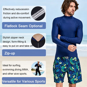 Chemise de protection solaire UPF50+ pour homme, manches longues, légère, séchage rapide, t-shirt de bain avec fonction anti-UV - Product Image 3