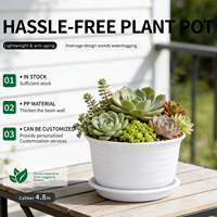 Pot Bunga PP Ramah Lingkungan Ukuran Besar Tinggi dengan Lubang Drainase Desain Minimalis Tahan Lama Kapasitas 0.68L untuk Penggunaan di Rumah & Taman