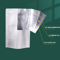 Sachets Doypack Autoportants en Aluminium Pur Argenté Refermables avec Fermeture Éclair Thermoscellable pour Emballage Alimentaire