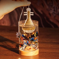 Set de Regalo de Té en Bolsitas con Formas Especiales de Dunhuang, Taza Giratoria de Montaña Distante, Sutra del Corazón Dorada, Posavasos de Madera de Haya, Souvenir de Lujo