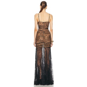 Slip <span class=keywords><strong>con</strong></span> scollo a cuore <span class=keywords><strong>lungo</strong></span> abito da sera senza maniche in <span class=keywords><strong>pizzo</strong></span> sirena donna abito da festa per banchetti di nozze <span class=keywords><strong>con</strong></span> <span class=keywords><strong>spacco</strong></span> alto - Product Image 3