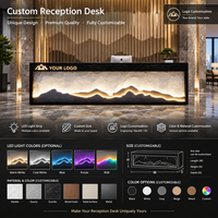 Bureau d'accueil extérieur personnalisé en MDF durable et écologique avec éclairage LED, design en bois traditionnel pour usage commercial et hôtels