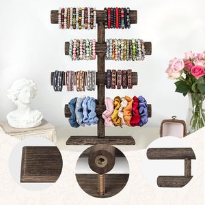 Présentoir en bois à 2 niveaux pour bijoux, bracelets et montres, support de rangement en bois pour bijoux, vente en gros d'usine - Product Image 3
