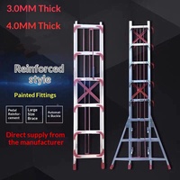 Échelle télescopique robuste en aluminium 4m-12m pour accès au grenier et au toit, portable, fabricant OEM